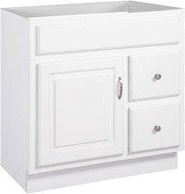 White, 30 X 21-Inch Concord Vanity Without Top, Unassembled, Design House - $206.95