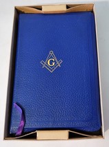 Holy Bible World Masonic~1959 KJV Masonic Blue Cover Reader&#39;s Aids  In Box -Nice - £36.61 GBP