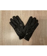 Aris Isotoner Leather Gloves Black Hook and loop Size L Philippines - $35.00