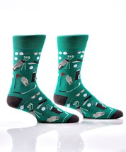 Yo Sox Men's Crew Socks Golf Motif Premium Cotton Blend Antimicrobial Size 7- 12
