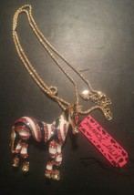 New Betsey Johnson Necklace Pin Funky Color Horse Zebra? - £19.74 GBP