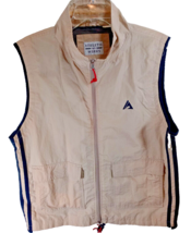 Vest Athletic Works Sports Vest Large Full Zip Mesh Lining Tan Shell - $9.78