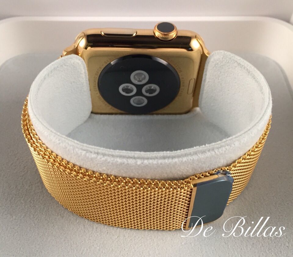 24K Gold Plated 45MM Apple Watch SERIES 9 Diamond And Milanese Band GPS LTE O2 Item image 10
