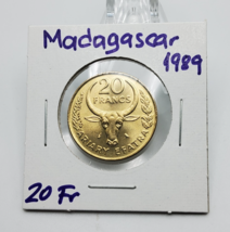 Madagascar coin KM# 12 ~  20 Francs 1989 ~ UNC - $6.93 CAD