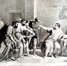 Curius Dentatus Refusing Samnite Bribe 1913 Plate Print 2 Page History D... - $39.99