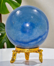 A+ Blue ANGELITE Crystal Sphere Healing Metaphysical Stone Decor Gift 50mm - $81.12