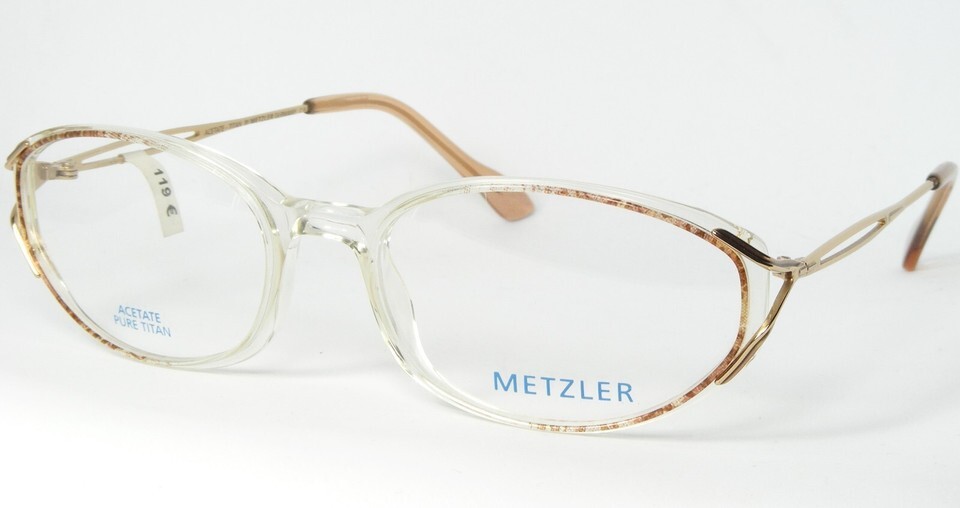 Vintage METZLER Mod. 1696 760 CLEAR /BROWN /GOLD EYEGLASSES 54-18-135mm ... - $76.01