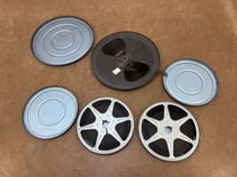 Vintage 8mm Metal Reel Lot used recording magnetic tape 5&quot; &amp; 7&quot; storage ... - £11.93 GBP