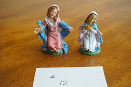 Vtg Christmas Nativity Hard Plastic Lot Italy Mary Hand over Heart Open ... - $12.95