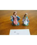 Vtg Christmas Nativity Hard Plastic Lot Italy Mary Hand over Heart Open ... - $239.69 MXN