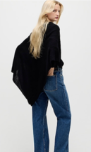 J Crew OS Black Cashmere Wool Cape Poncho Sweater AW423 - £35.85 GBP