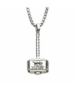 Marvel Comics Thor&#39;s Hammer Mjolnir Stainless Steel Pendant Necklace Silver - $44.98