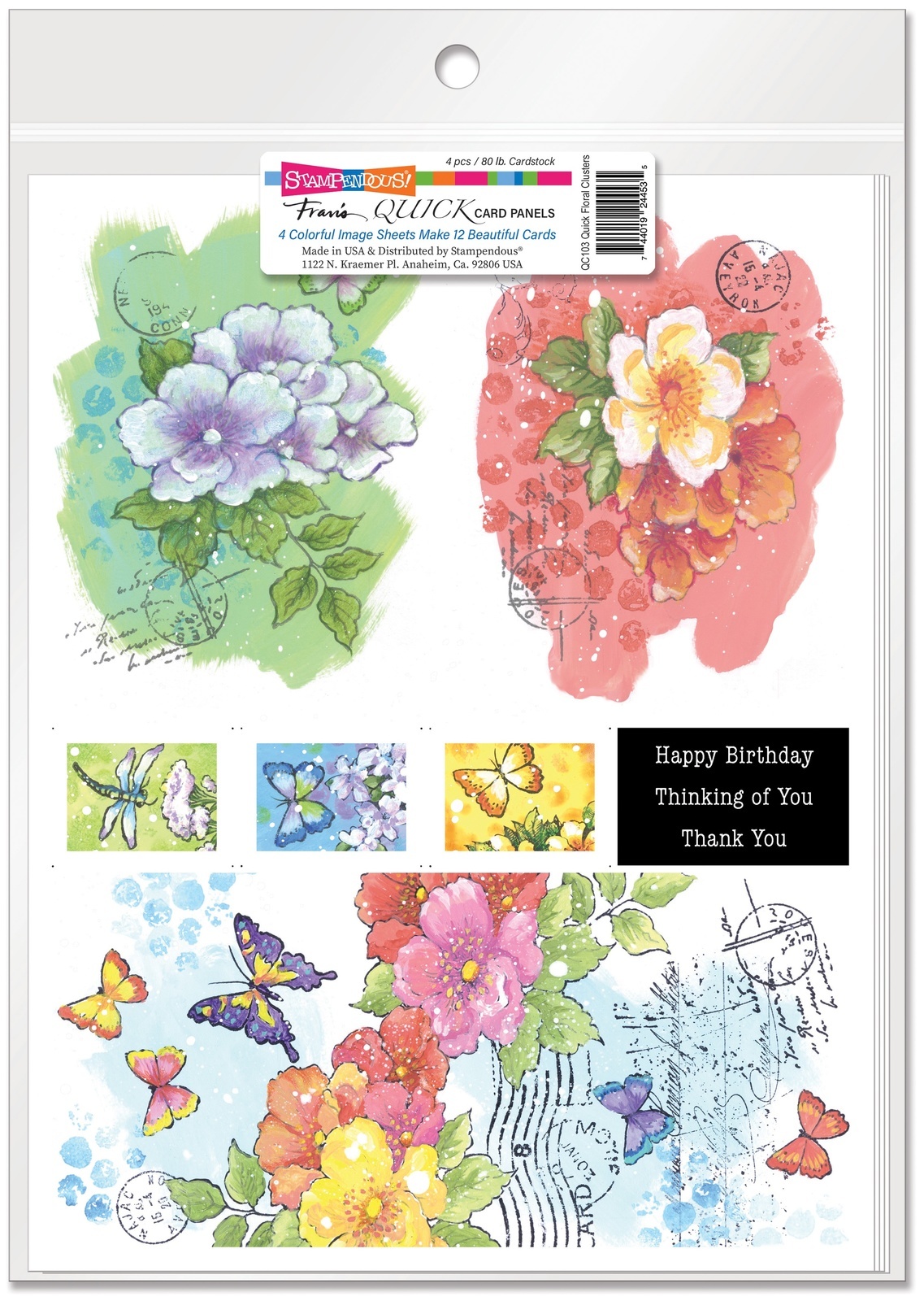 Stampendous Quick Card Panels Floral Clusters - £10.85 GBP
