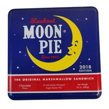 Lookout Moon Pie Empty Tin Box-Cobalt Blue-Chattanooga TN-Vintage Advertising - £14.20 GBP