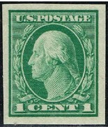 1916 1c George Washington, Green, Imperforate Scott 481 Mint F/VF LH - $3.49 CAD