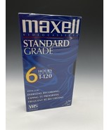 Maxell Blank Video Cassette Tape Standard Grade 6 Hours T-120 VHS SEALED - $16.41 CAD