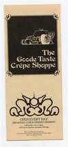 The Goode Taste Crepe Shoppe Menu Fort Collins Steamboat Springs Colorado 1980&#39;s - $27.72