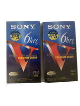 2 Sealed Blank Sony 6 Hour VHS Tapes T-120 Brand New - $9.99