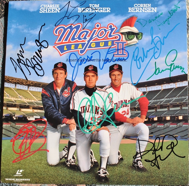 MAJOR LEAGUE II LAZER DISC SIGNED X9 - Charlie Sheen, Tom Berenger, Corb... - $689.00