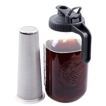 Cold Brew Mason Jar Coffee Maker 64 Oz Wide Mouth Mason Cold Brew Pitche... - £31.96 GBP