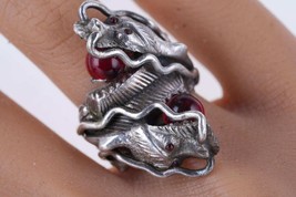 sz6.75 Antique Chinese Silver Dragon ring - £265.35 GBP