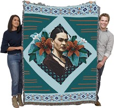 The Frida Kahlo Profile Blanket Is A Woven Cotton Throw That Is Made In The Usa - £62.11 GBP
