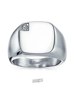 Signet Ring with CZ Accent Item Letter Blank Size 12 - $64.95 CAD
