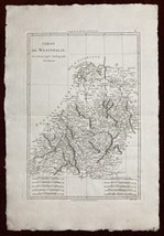 Antique Map Cercle de Westphalie Rigobert Bonne Atlas Encyclopedique 1787 - £51.04 GBP