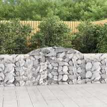  Gabion Basket Set of 2 Silver Galvanized Steel Large Durable - €516,02 EUR