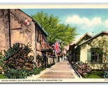 Aviles Street View St Augustine Florida FL UNP Linen Postcard J19 - $2.92