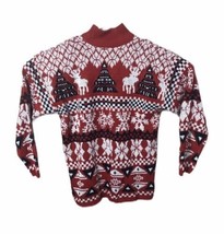 Michael Carrie Vintage Sweater Womens All Over Christmas Reindeer Size M - £32.28 GBP