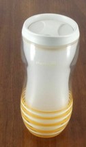 Starbucks Coffee Company 2004 Plastic Travel Tumbler 16 Oz Gold Stripes Lucy - $18.79