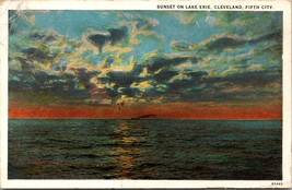 Sunset on Lake Erie Cleveland Fifth Street OH Postcard PC136 - £3.94 GBP