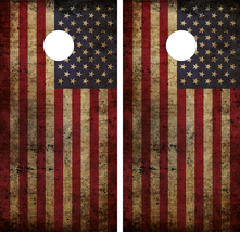 Waterproof Cornhole WRAPS / Distressed American Flag / USA / Vintage / L... - $85.00