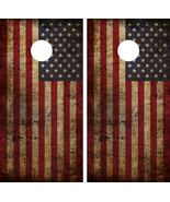 Waterproof Cornhole WRAPS / Distressed American Flag / USA / Vintage / L... - $115.75 CAD