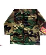 NEW BDU WOODLAND CAMOUFLAGE JACKET MADE IN THE USA TODDLER YOUTH SIZE 8 - $15.29