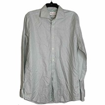 Robert Graham Dress Shirt Size 43/17 Green Gray Geometric Mens Button Front - £23.26 GBP