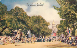 Vintage Chrome Postcard WY C291 Cheyenne Frontier Days Parade Rodeo 1957 - £4.07 GBP