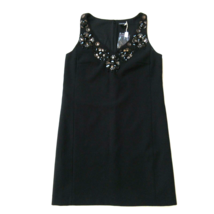 NWT Club Monaco Ana in Soot Black Beaded Jewel Embellished Crepe Shift Dress 2 - £49.00 GBP