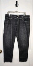 Eileen Fisher Organic Cotton Straight Leg Jeans Size 14 Black Dark Denim... - $30.00