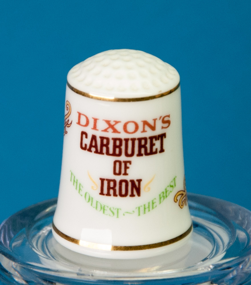 Franklin Mint Country Store Thimble Dixon's Stove Polish Advertising Porcelain Item image 2