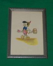 Vtg Watercolor Painting H Huber Pinocchio Picture Art School Nice Christmas Gift - £59.01 GBP