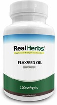 Real Herbs Flaxseed Oil 1000mg 100 Softgels Suppliment NEW - $9.94