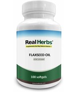 Real Herbs Flaxseed Oil 1000mg 100 Softgels Suppliment NEW - £7.81 GBP