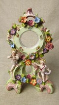 Antique English Porcelain Cherub &amp; Flower Applique Mantle Clock Surround - $372.79 CAD