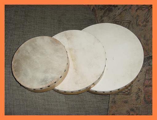 CP BRAND HAND DRUMS - SET OF THREE WITH BEATER - NEW 2018 STOCK - SUPERB QUALITY - $52.00