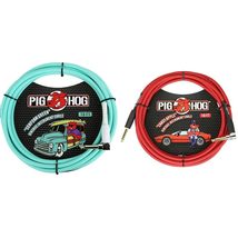 Pig Hog PCH10SGR 1/4&quot; to 1/4&quot; Right-Angle Seafoam Green Guitar Instrumen... - $30.16