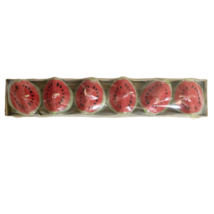 VTG Set of 6 Small Watermelon Slice Shaped Candles 2&quot; - New in Package - £16.39 GBP