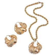 Ethlyn Fashion Women Earrings &amp; Necklace Jewelry Sets Irregular Pendant Alligato - £29.57 GBP