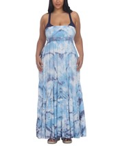 MSRP $62 Raviya Plus Size Strapless Tie-Dyed Maxi Dress Cover-Up Aqua Size 2X - £19.77 GBP